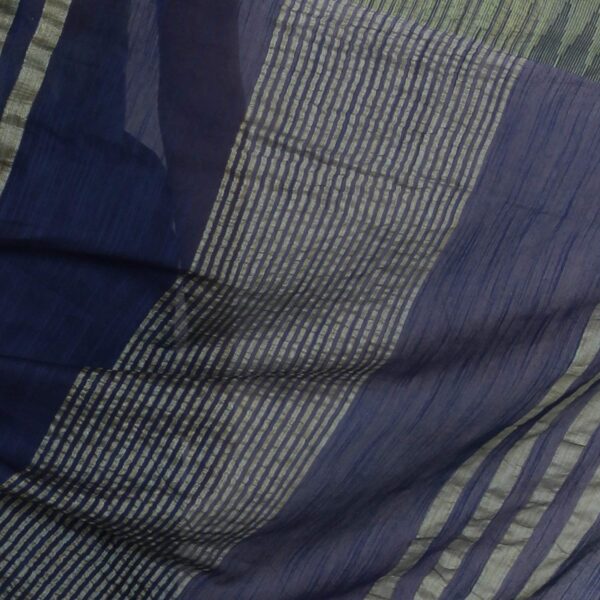 Bhagalpuri-Art-Silk-Saree-Blue-Golden-Striped-B077YST5YR-4.jpg