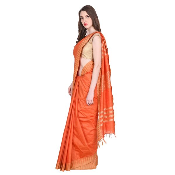 Bhagalpuri-Art-Silk-Saree-Orange-Golden-Striped-B077YN6CV4-2.jpg