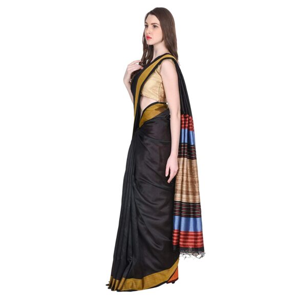 Bhagalpuri Dupion Silk Black Saree Multicolour B077yp3vb3 2.jpg