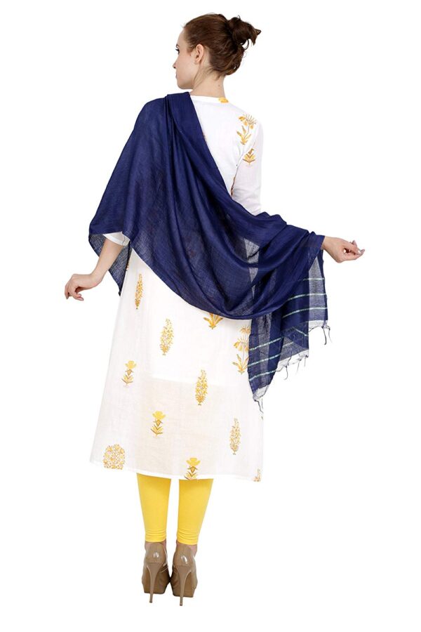 Bhagalpuri Ethnic Dark Blue With Golden Striped Dupatta For Women B07dsnmgyp 3.jpg
