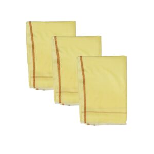 Bhagalpuri Ethnic Large Gamcha Towel Yellow Pack Of 3 B078nb8vq7.jpg