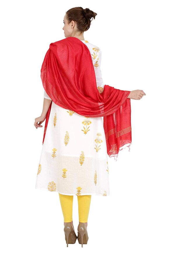 Bhagalpuri Ethnic Red Golden Multi Striped Dupatta For Women B07ds9253z 3.jpg