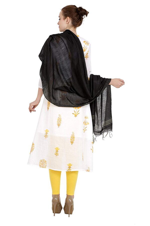 Bhagalpuri Ethnic Style Black Golden Multi Striped Dupatta For Women B07dsh3g8r 3.jpg