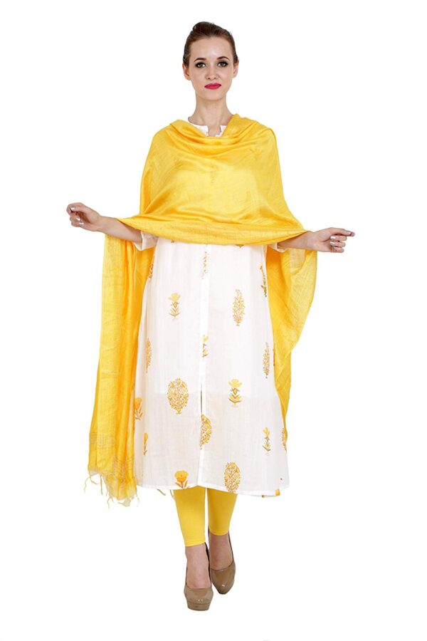 Bhagalpuri Ethnic Yellow Golden Multi Striped Dupatta For Women B07dscjh4t.jpg