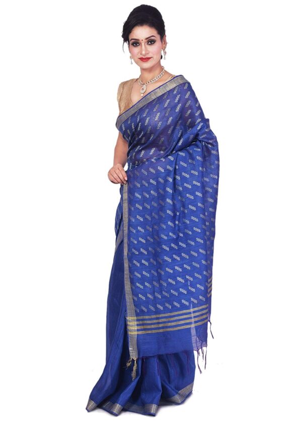 Bhagalpuri Handloom Art Silk Blue Saree Border B077z35pd3 2.jpg