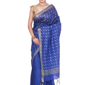 Bhagalpuri Handloom Art Silk Blue Saree Border B077z35pd3.jpg