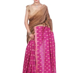 Bhagalpuri Handloom Art Silk Pink Brown Saree B077z3332r.jpg