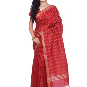 Bhagalpuri Handloom Art Silk Red Saree B077z35kyk.jpg