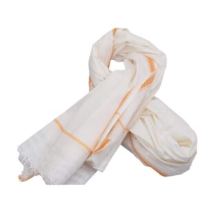 Bhagalpuri Handloom Puja Social Gifting Towel White B078nd5wct.jpg