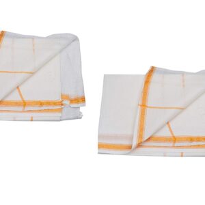 Bhagalpuri Handloom Puja Social Gifting Towel White Pack Of 2 B078nbk3wt.jpg