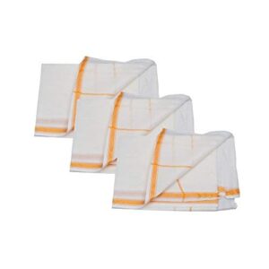 Bhagalpuri Handloom Puja Social Gifting Towel White Pack Of 3 B078nbkc84.jpg