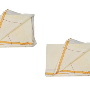 Bhagalpuri Handloom Puja Social Gifting Towel Yellow Pack Of 2 B078n4dncm.jpg
