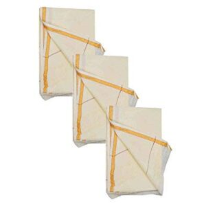 Bhagalpuri Handloom Puja Social Gifting Towel Yellow Pack Of 3 B078nbk834.jpg