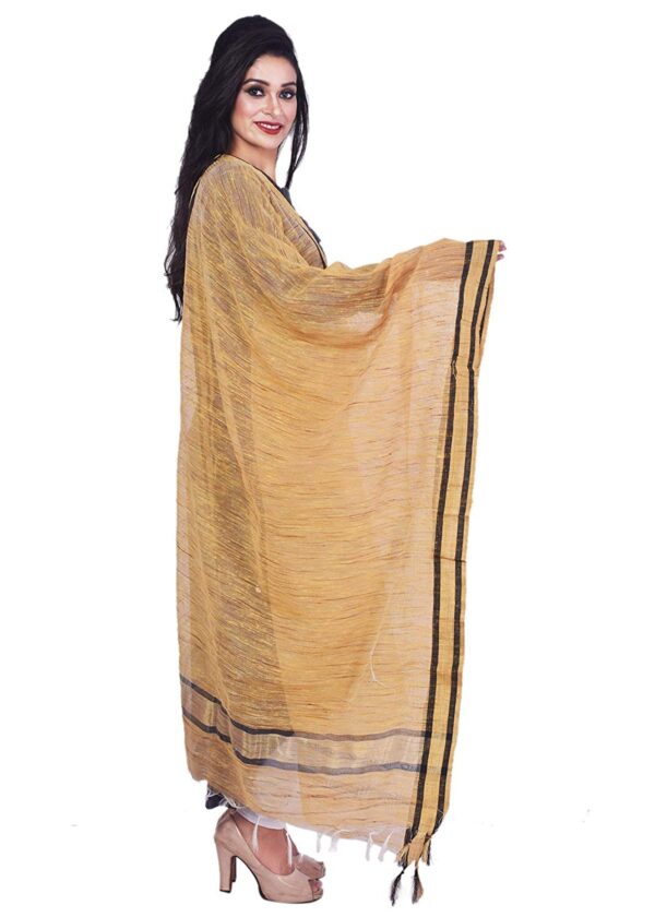 Bhagalpuri Silk Dupatta With Golden Colour Black Line Border B074184wy1 2.jpg