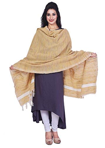 Bhagalpuri Silk Dupatta With Golden Colour White Line Border B07418vxlc.jpg