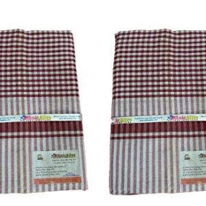 Cotton Bath Towel Handloom Large Gamcha Towel Maroon Line Pack Of 2 B078nf5srs.jpg