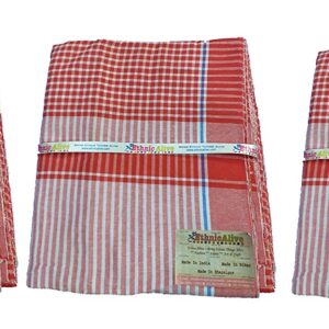Cotton Bath Towel Handloom Large Gamcha Towel Red Line Pack Of 2 B078nbjtg3.jpg