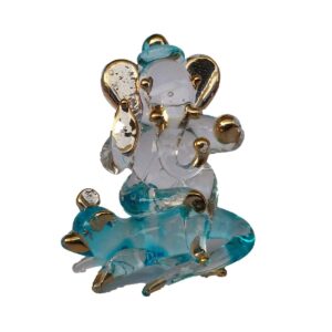 Ethnicalive Ganesh Jee In Crystal Transparent Blue Square Religious Light Dark White Gift Vastu Showpiece Gift Items Car B075t9ybd1.jpg