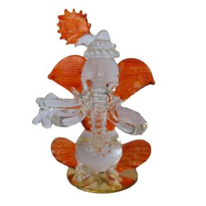 Ethnicalive Ganesh Jee In Crystal Transparent Playing Basuri Orange Colour Religious Gift Vastu Showpiece Gift Items B075t7yxk8.jpg