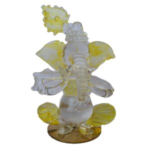 Ethnicalive Ganesh Jee In Crystal Transparent Playing Basuri Yellow Colour Religious Gift Vastu Showpiece Gift Items B075t77myn.jpg
