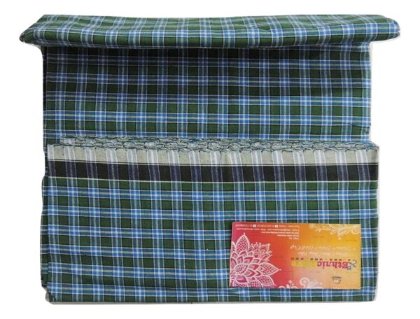 Ethnicalive Organic Bhagalpuri Pure Cotton Lungis For Men 2 Meter Set Of 1 Green Blue Combination B07hg7px91 3.jpg