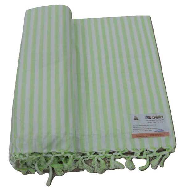Ethnicalive Handloom Bhagalpuri Organic Andi Dull Chadar Silky Soft Green Stripe Design Cotton Chadar Size 220x135 Pac B07hd2h4z3 3.jpg