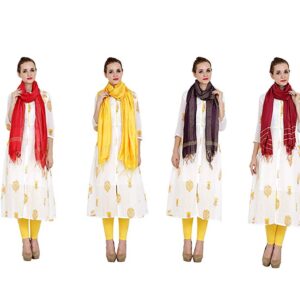 Bhagalpuri Ethnic Dupatta For Women - Assorted Color (Pack of 7)