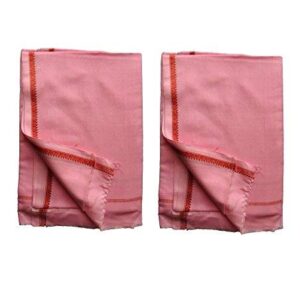 Bhagalpuri Ethnic Large Gamcha Towel Pink (Pack of 2)