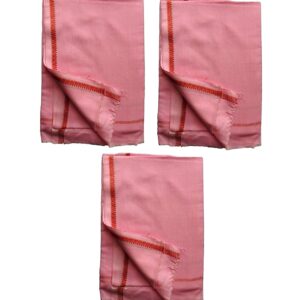 Bhagalpuri Ethnic Large Gamcha Towel Pink (Pack of 3)