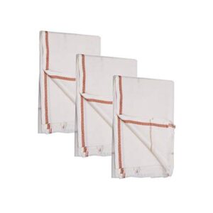 Bhagalpuri Ethnic Large Gamcha Towel Pure White (Pack of 3)
