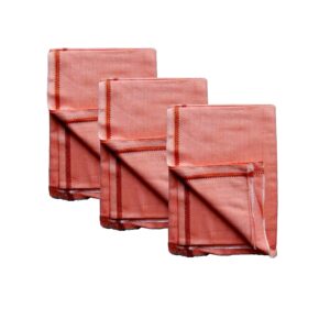 Bhagalpuri Ethnic Large Gamcha Towel Red (Pack of 3)