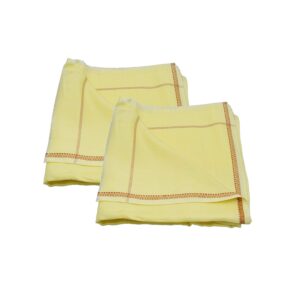 Bhagalpuri Ethnic Large Gamcha Towel Yellow (Pack of 2)