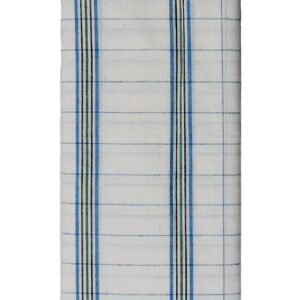 Bhagalpuri Handloom Men Lungi White Blue Striped