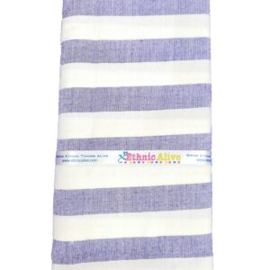 Bhagalpuri Handloom Men Lungi White Light Blue line