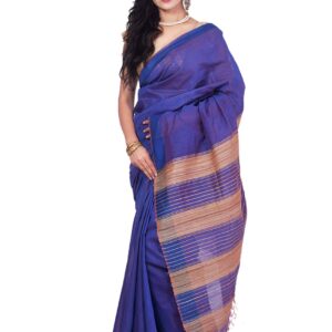 Bhagalpuri Handloom Pure Tussar Silk Saree Golden Border