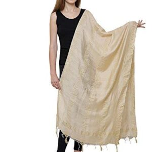 Bhagalpuri Purple Dupatta with Golden Border