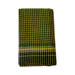 Cotton Bath Towel Handloom Large Gamcha Towel Green Checks