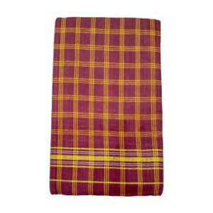 Cotton Bath Towel Handloom Large Gamcha Towel Maroon Checks