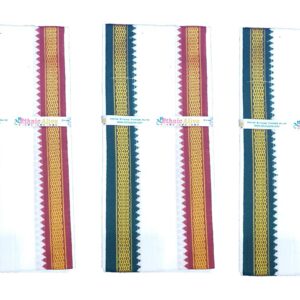 Cotton Bath Towel Handloom Large Gamcha Towel Red Green Politician Patta (Pack of 2)