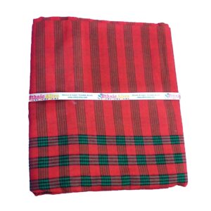 Cotton Bath Towel Handloom Large Gamcha Towel Red Line