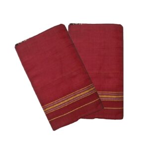 Cotton Bath Towel Handloom Large Gamcha Towel Red Plane (Pack of 2)