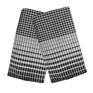 Cotton Bath Towel Handloom Large Gamcha Towels Black (Pack of 2)