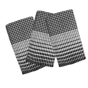 Cotton Bath Towel Handloom Large Gamcha Towels Black (Pack of 3)