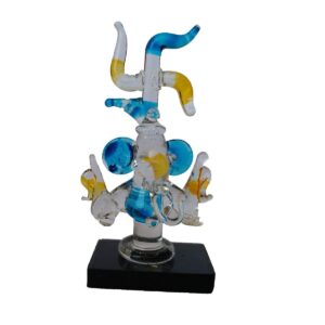 EthnicAlive Ganesh JEE in Crystal Transparent Swastik Pink Colour Religious Gift Vastu Showpiece Gift Items