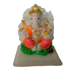 EthnicAlive Ganesh JEE in Marble Touch Patta Religious Gift Vastu Showpiece Gift Items Car Dashboard