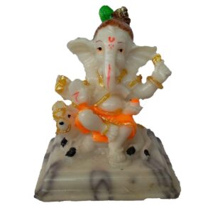 EthnicAlive Ganesh JEE in Marble Touch Religious Gift Vastu Showpiece Gift Items Car Dashboard