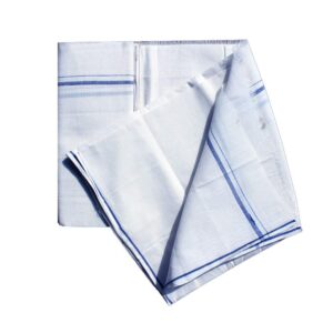 EthnicAlive Men's Bhagalpuri Handloom Viscose Plain Lungi (White, Free Size)