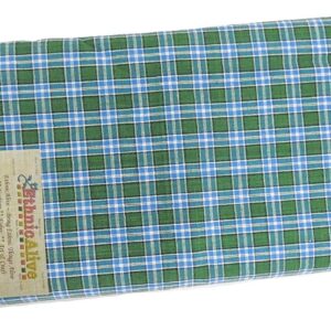 EthnicAlive Organic Bhagalpuri Pure Cotton Lungis for Men, 2 meter Set of 1 Green Blue combination