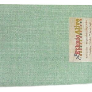 EthnicAlive Organic Bhagalpuri Pure Cotton Lungis for Men, 2 meter Set of 1 Green Colour