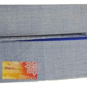 EthnicAlive Organic Bhagalpuri light Blue silk&Cotton mix Lungis for Men, 2 meter Set of 1 (blue Colour)